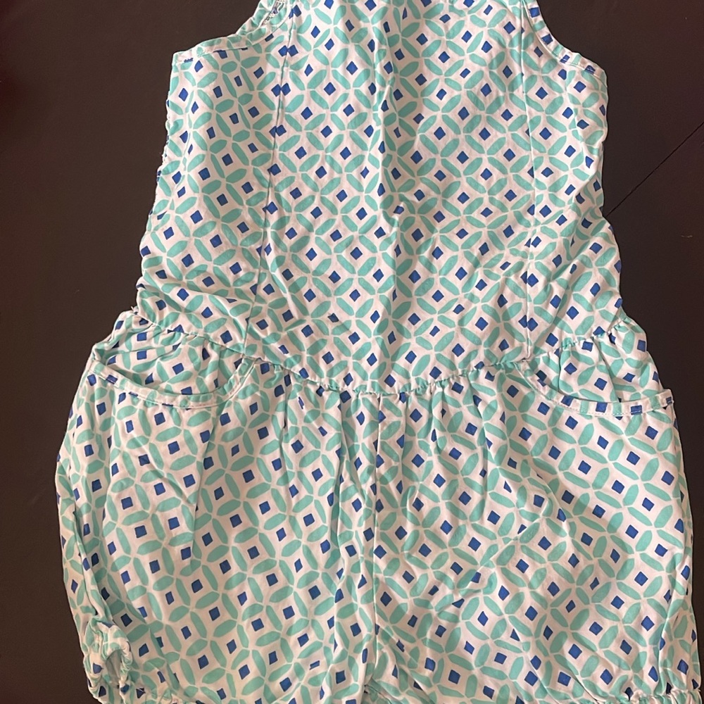Gymboree Blue and White Geometric Kids One Piece